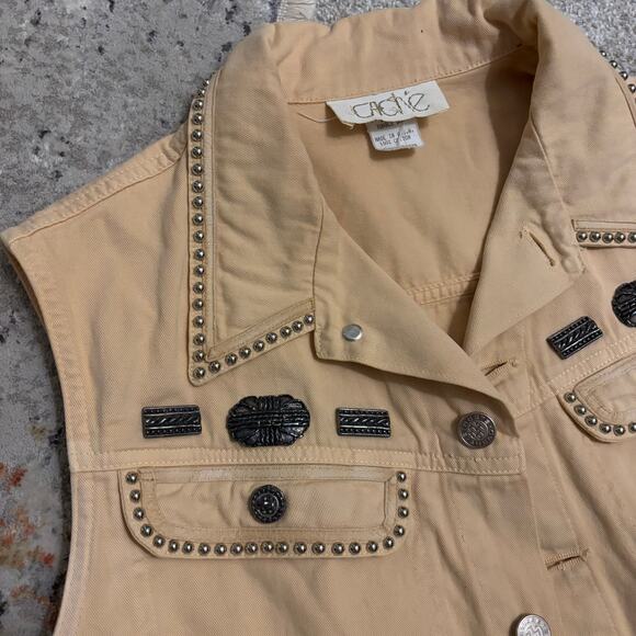 Vintage Cache Denim Western Style Vest - Picture 2 of 4